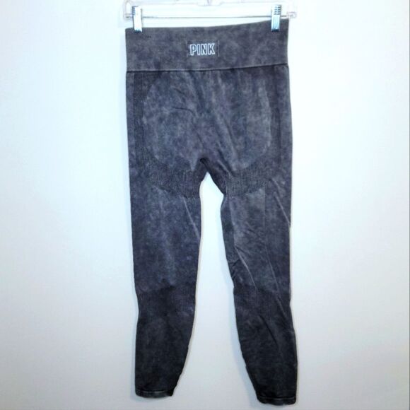 PINK Victoria's Secret Gray Acid Wash Seamless Leggings Size Large - Picture 4 of 8